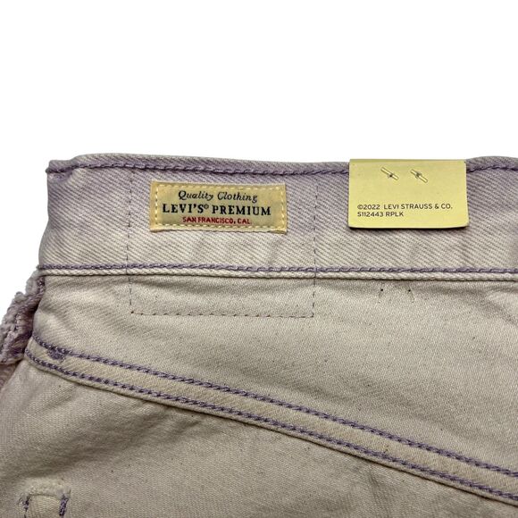 Levis Premium Womens 501 90s Denim Jeans 25 Purple Mid Rise Straight Loose New - Picture 11 of 15